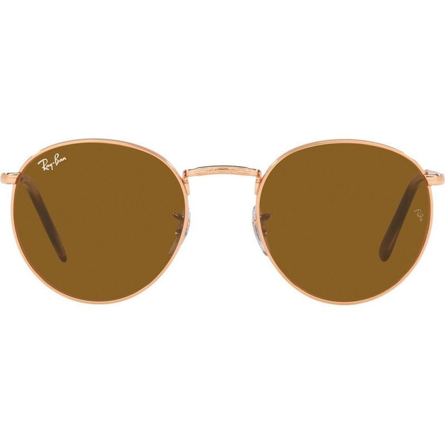 Ray-Ban New Round RB3637 - Rose Gold/Brown Glass Lenses 53 Eye Size