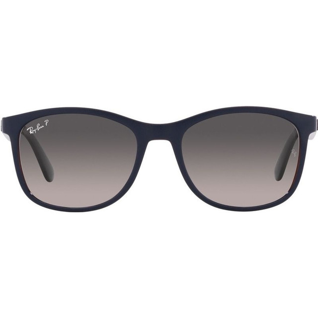 Ray-Ban RB4374 - Matte Blue and Brown/Grey Gradient Polarised Glass Lenses