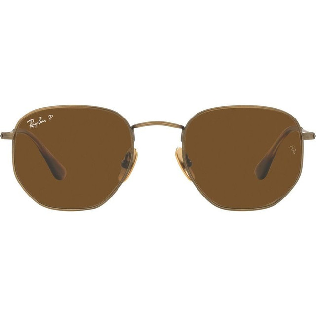 Ray-Ban Hexagonal RB8148 - Demigloss Antique Gold/Brown Polarised Glass Lenses 54 Eye Size