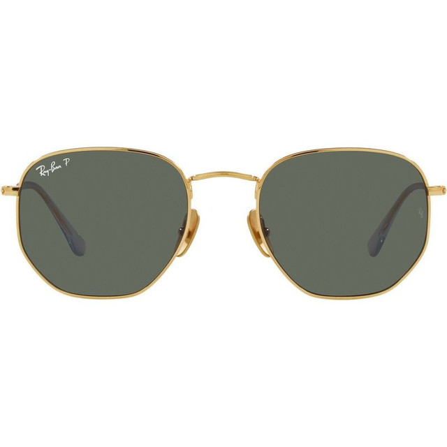 Ray-Ban Hexagonal RB8148 - Legend Gold/Green Polarised Glass Lenses 54 Eye Size