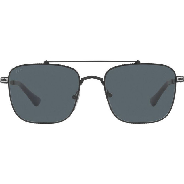 PO2487S - Black and Silver/Blue Glass Lenses