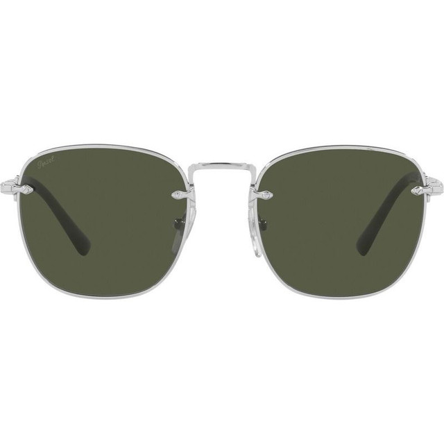 Persol PO2490S - Silver/Green Glass Lenses 52 Eye Size