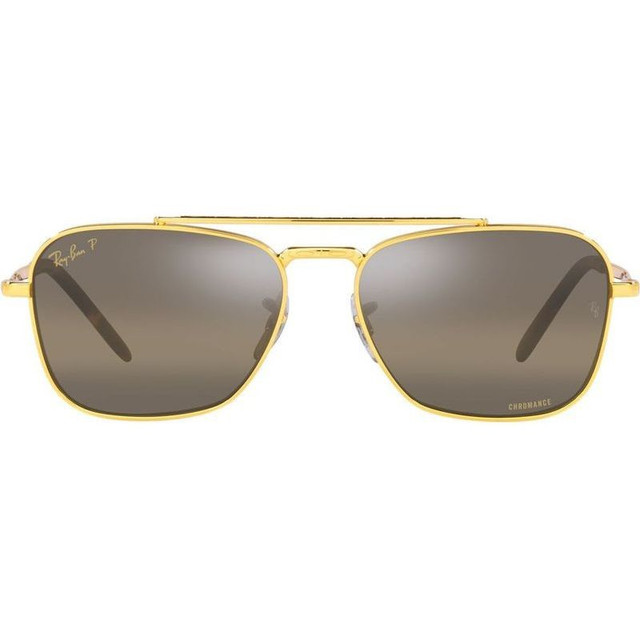 Ray-Ban New Caravan RB3636 - Legend Gold/Dark Brown and Clear Gradient Glass Polarised Lenses 58 Eye Size