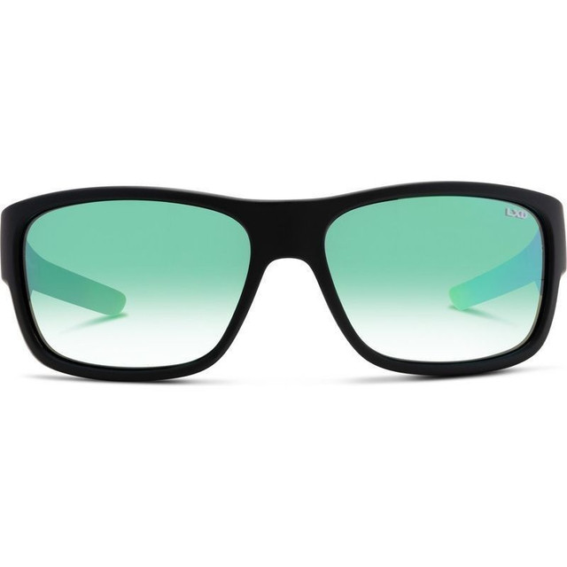 Andaman - Matte Black/Blue and Green Mirror Polarised Glass Lenses