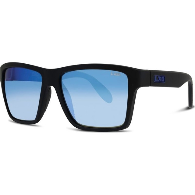 LXD Caspian - Matte Black/Blue Mirror Polarised Glass Lenses