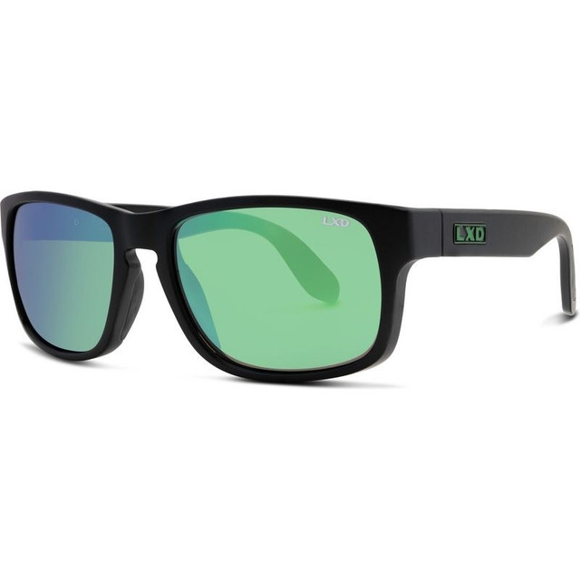 Baja - Matte Black/Blue and Green Mirror Polarised Glass Lenses