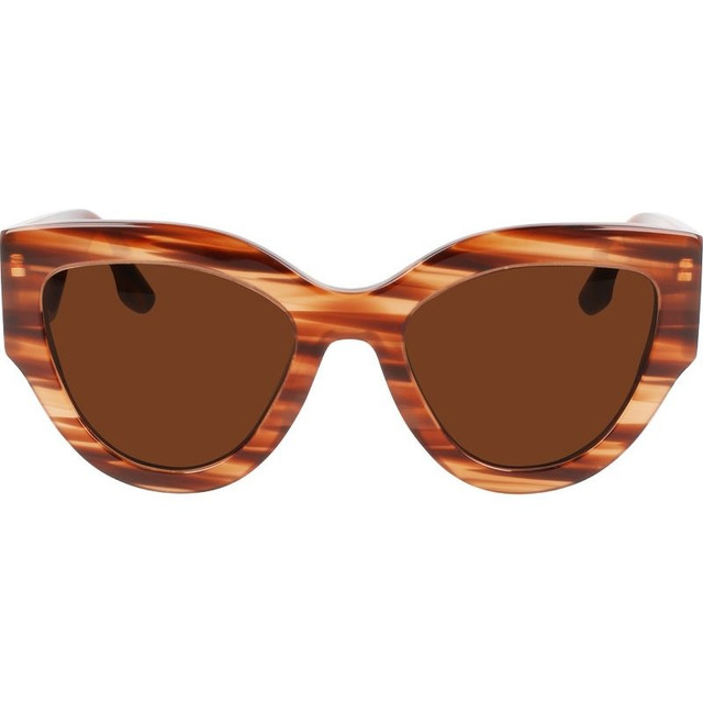 Victoria Beckham VB628S - Striped Brown/Brown Lenses