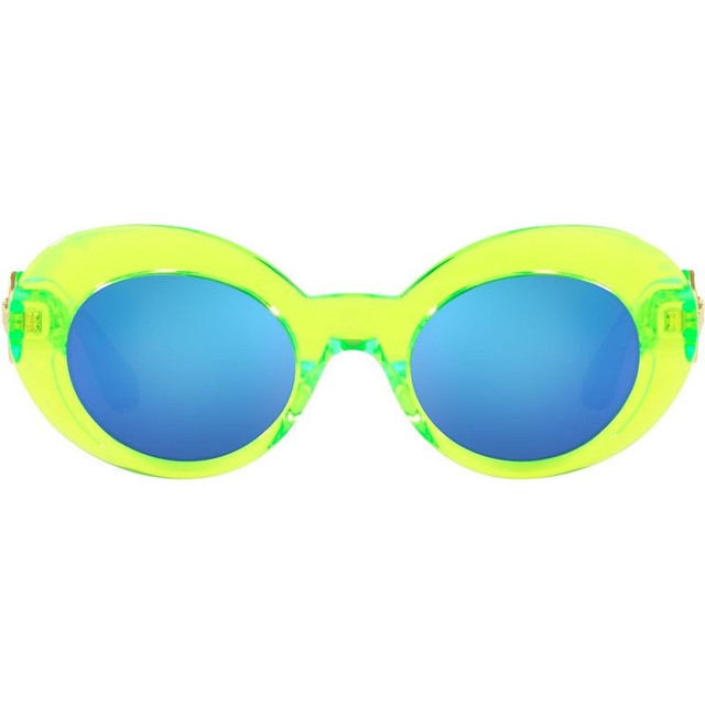 VK4428U - Transparent Fluro Green/Green Blue Mirror Lenses - Kids