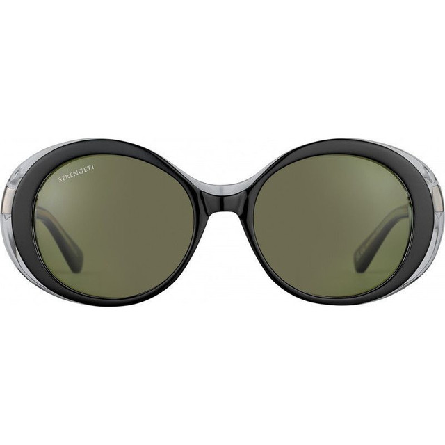 Serengeti Bacall - Shiny Black and Trans layer/555nm Photochromic Polarised Glass Lenses