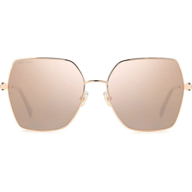 Jimmy Choo Reyes - Gold Copper/Pink Flash Silver Mirror Lenses