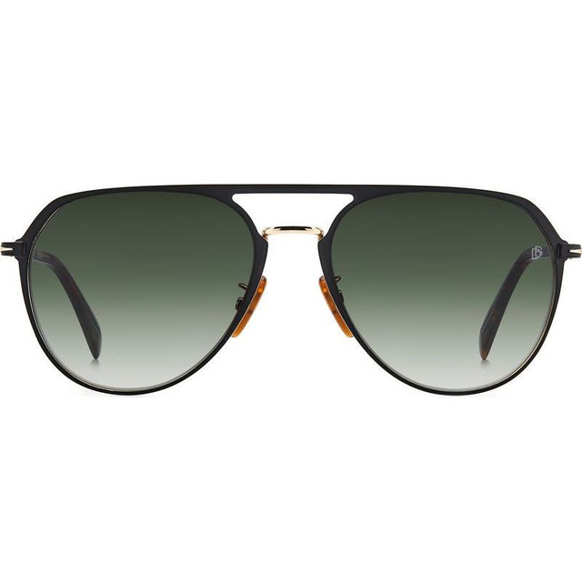 DB 7095/G/S - Matte Black Gold/Green Shaded Lenses