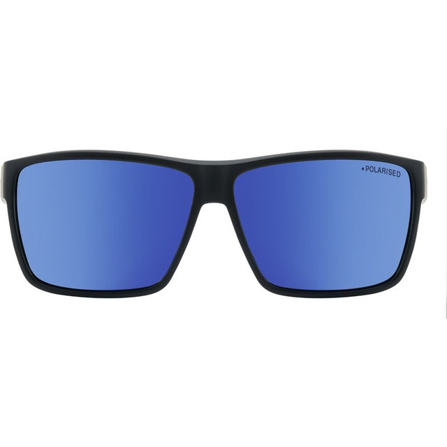 Rackateer - Satin Black/Blue Mirror Polarised Lenses