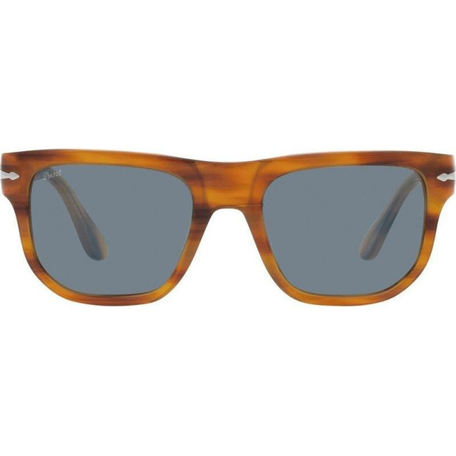 PO3306S - Striped Brown/Light Blue Glass Lenses 55 Eye Size