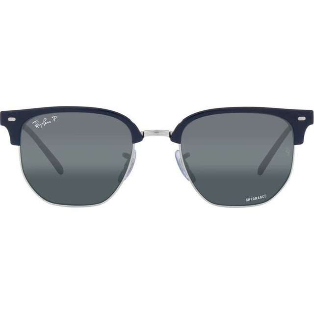 New Clubmaster RB4416 - Blue on Silver/Blue Mirror Glass Polarised Lenses