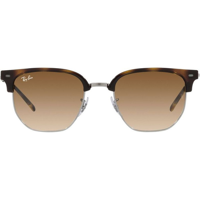 New Clubmaster RB4416 - Havana on Gunmetal/Brown Clear Gradient Glass Lenses 51 Eye Size