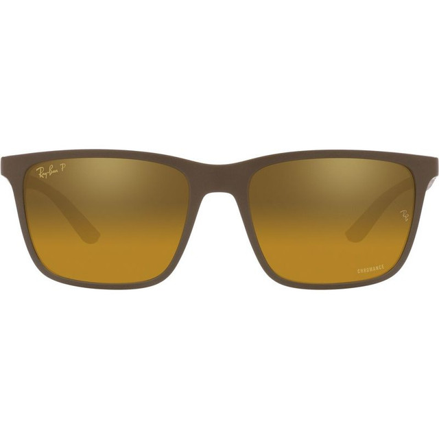 Ray-Ban RB4385 - Matte Brown/Brown Gold Mirror Polarised Lenses