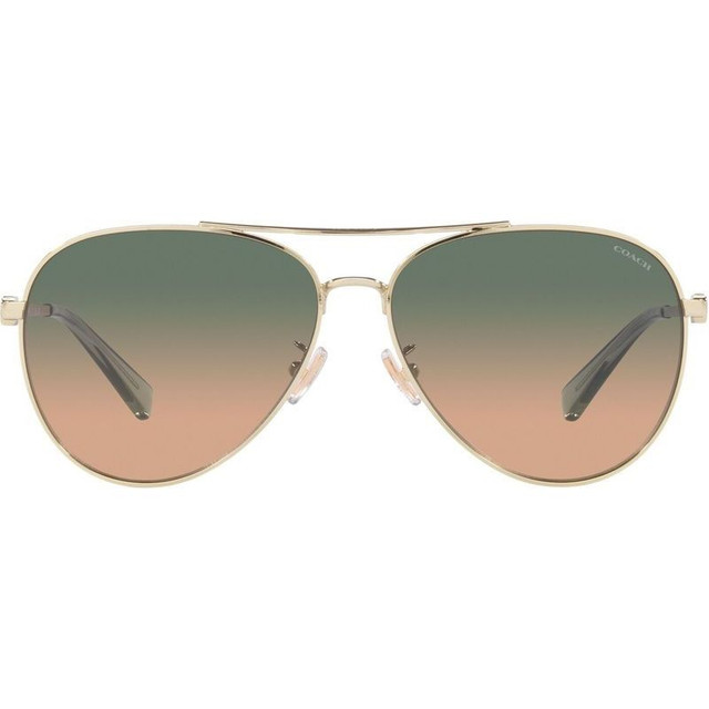 Coach HC7140 - Shiny Light Gold/Green Brown Gradient Lenses