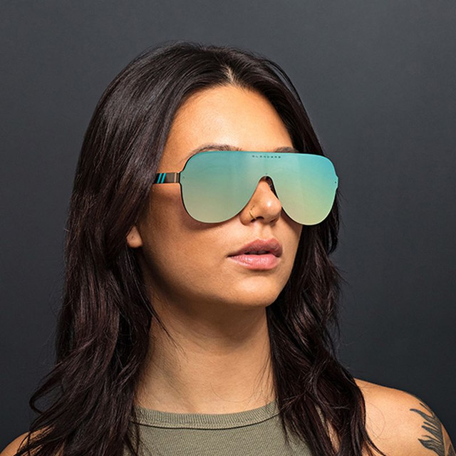 Blenders Falcon - Awesummer Matte Champagne/Blue Mirrored Polarised Lenses