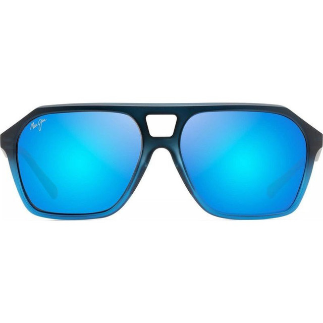 Maui Jim Wedges - Matte Black Fade to Blue/Blue Hawaii Polarised Lenses