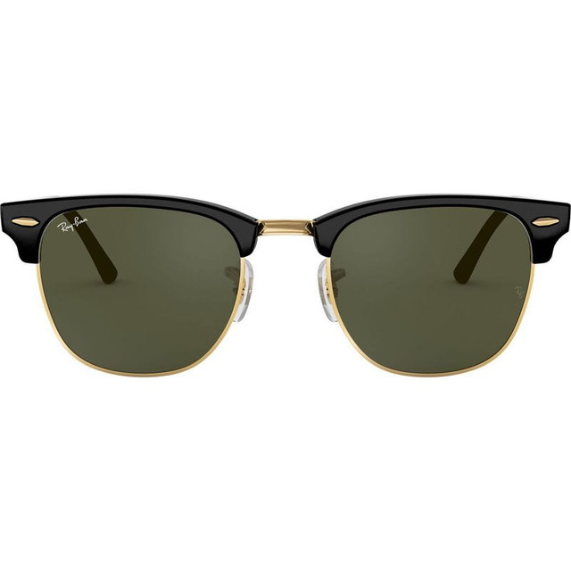 Ray-Ban Clubmaster Classic RB3016F - Black on Arista/Green Glass Lenses