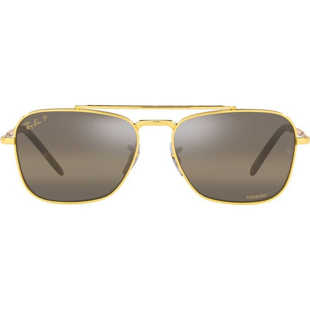 Ray-Ban New Caravan RB3636 - Legend Gold/Dark Brown and Clear Gradient Glass Polarised Lenses 55 Eye Size
