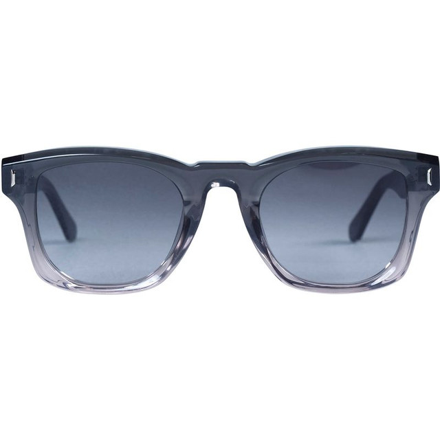 Valley Eyewear Solomon - Transparent Grey Fade with Silver Metal Trim/Black Gradient Lenses