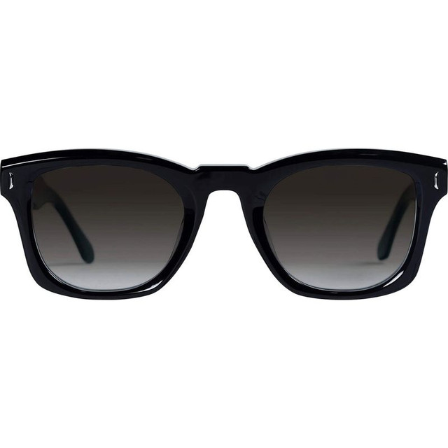 Valley Eyewear Solomon - Gloss Black with Silver Metal Trim/Brown Gradient Lenses