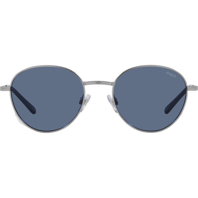 Polo Ralph Lauren PH3144 - Semi Shiny Silver/Dark Blue Lenses