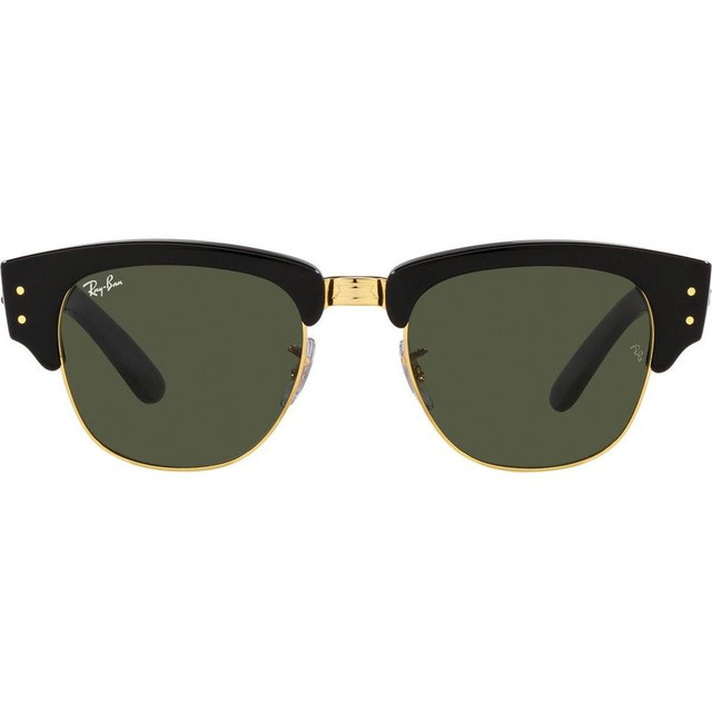 Mega Clubmaster RB0316S - Black on Arista/Green Glass Lenses