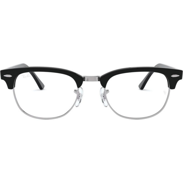 Clubmaster RX5154 - Black on Silver/Clear Lenses