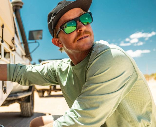 Mainsail - Matte Black/Green Mirror Polarised Lenses