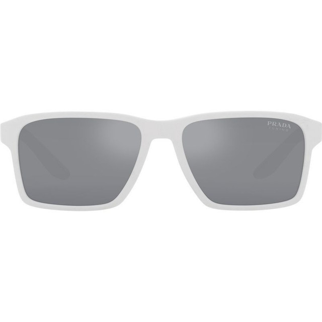 PS05YS - White Rubber/Light Blue and Silver Mirror Lenses