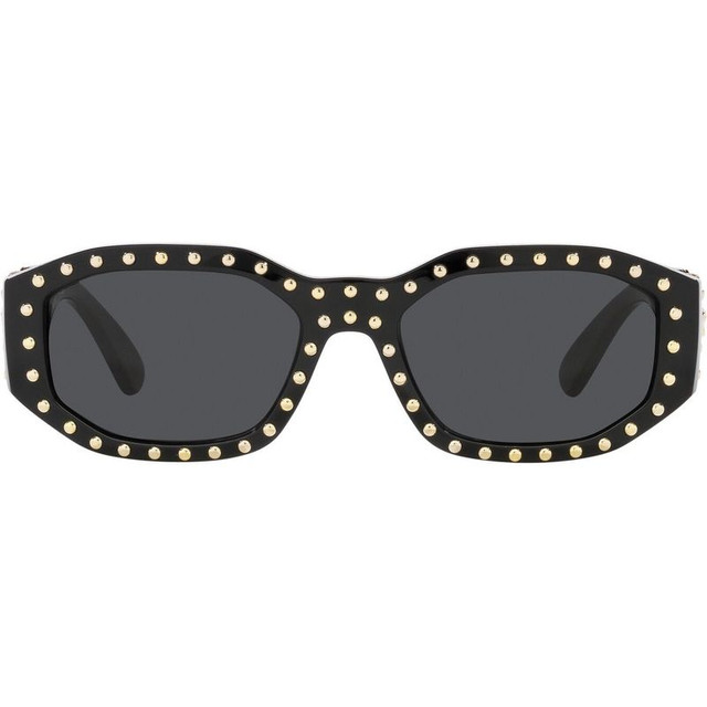 Versace VE4361 - Black and Gold studs/Dark Grey Lenses