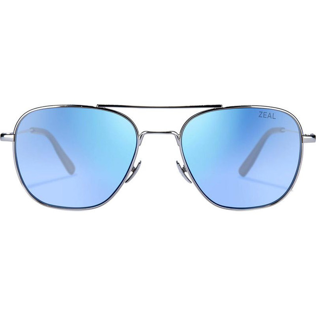 Zeal Optics Skyway - Gloss Silver/Horizon Blue Mirror Polarised Lenses