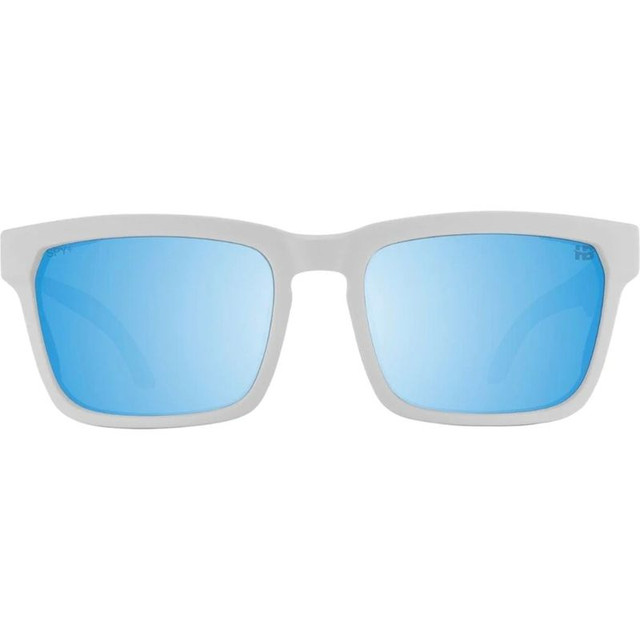 Spy Helm Tech - Matte White/Happy Boost Ice Blue Spectra Mirror Polarised Lenses