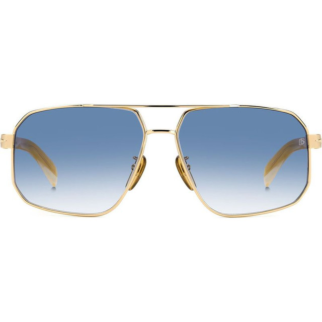 DB 7102/S - Striped Beige Gold/Blue Gradient Lenses