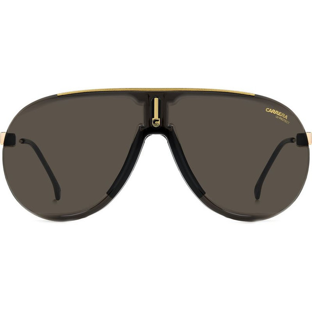 Carrera SUPERCHAMPION - Black and Gold/Dark Brown Lenses