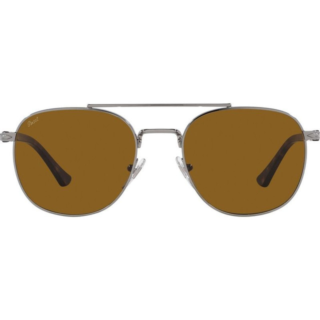 Persol PO1006S - Gunmetal/Brown Glass Lenses 55 Eye Size