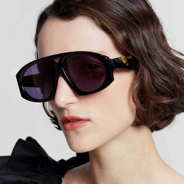 Karen Walker Marquise - Black/Smoke Lenses