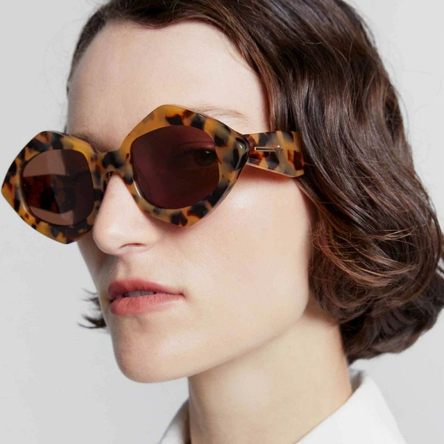 Karen Walker Diamond Dice - Crazy Tort/Brown Lenses