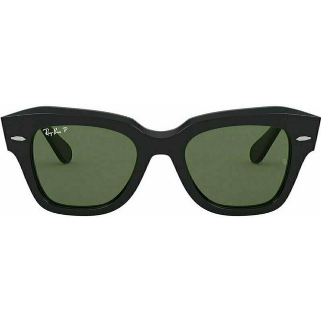 Ray-Ban State Street RB2186 - Black/Green Polarised Glass Lenses 52 Eye Size