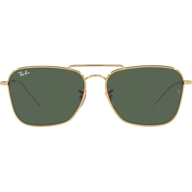 Ray-Ban Caravan Reverse RBR0102S - Gold/Green Lenses 58 Eye Size