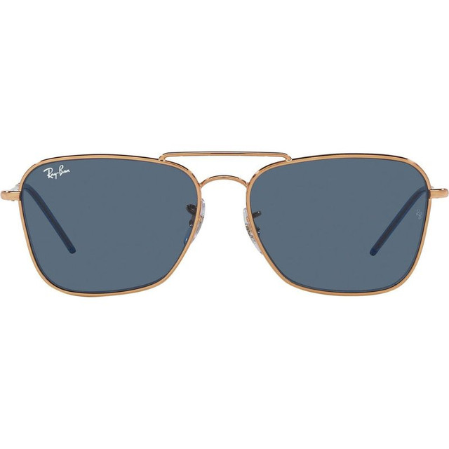 Ray-Ban Caravan Reverse RBR0102S - Rose Gold/Dark Blue Lenses 58 Eye Size