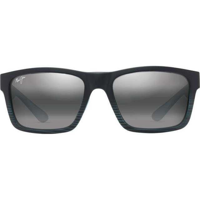 The Flats - Black and Teal Stripes/Neutral Grey Glass Polarised Lenses