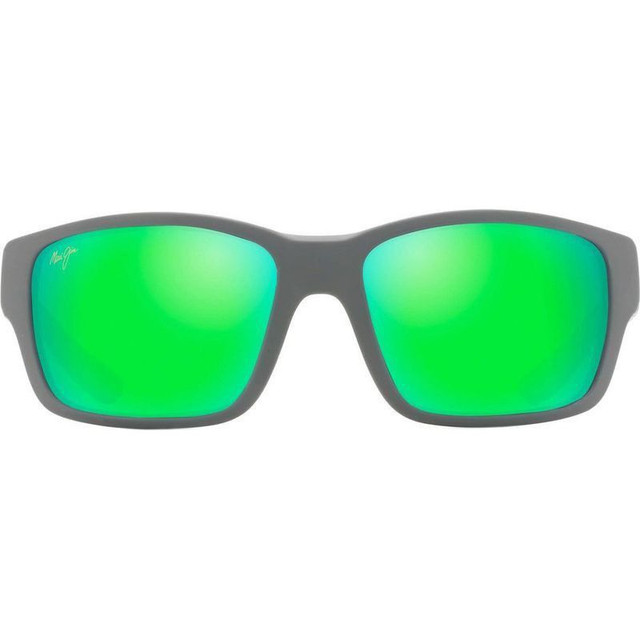 Maui Jim Mangroves - Matte Dark and Light Grey/Maui Green Glass Polarised Lenses