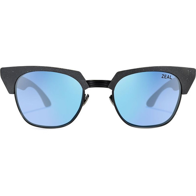 Zeal Optics Highline - Black Grain and Matte Black/Horizon Blue Mirror Polarised Lenses