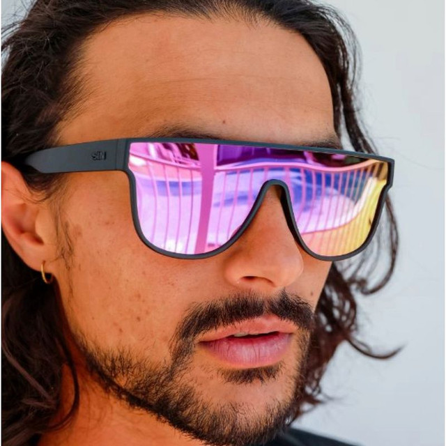 Cannon Ball - Matte Black/Pink Flash Mirror Polarised Lenses