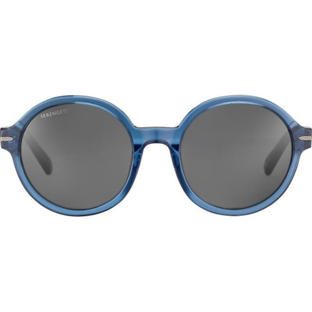 Serengeti Joan - Shiny Crystal Fed Blue/Smoke Photochromic Polarised Glass Lenses