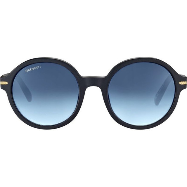 Joan - Matte Black/Blue Gradient Photochromic Polarised Glass Lenses