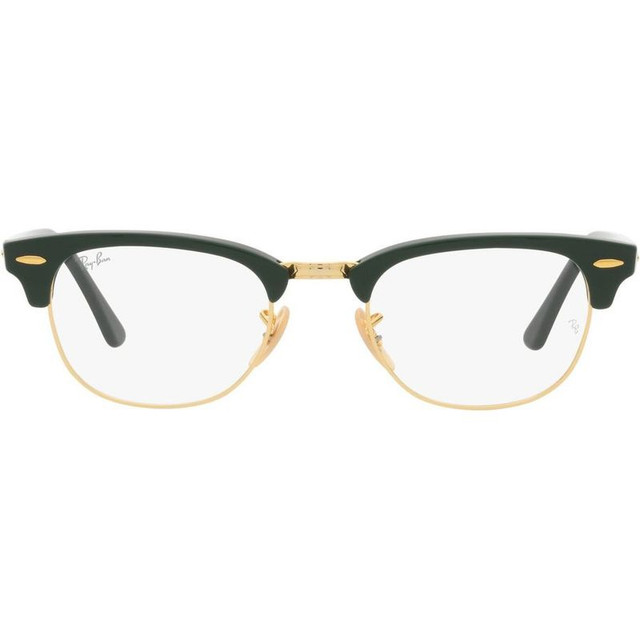 Clubmaster RX5154 - Green on Gold/Clear Lenses